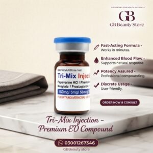 Trimix Injection 5ml Multi-Dose Vial with blue cap, labeled for erectile dysfunction treatment.